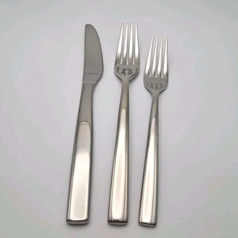 Gorham Carrie 3 Piece Place Set Stainless 18/10 Glossy Flatware Silverware